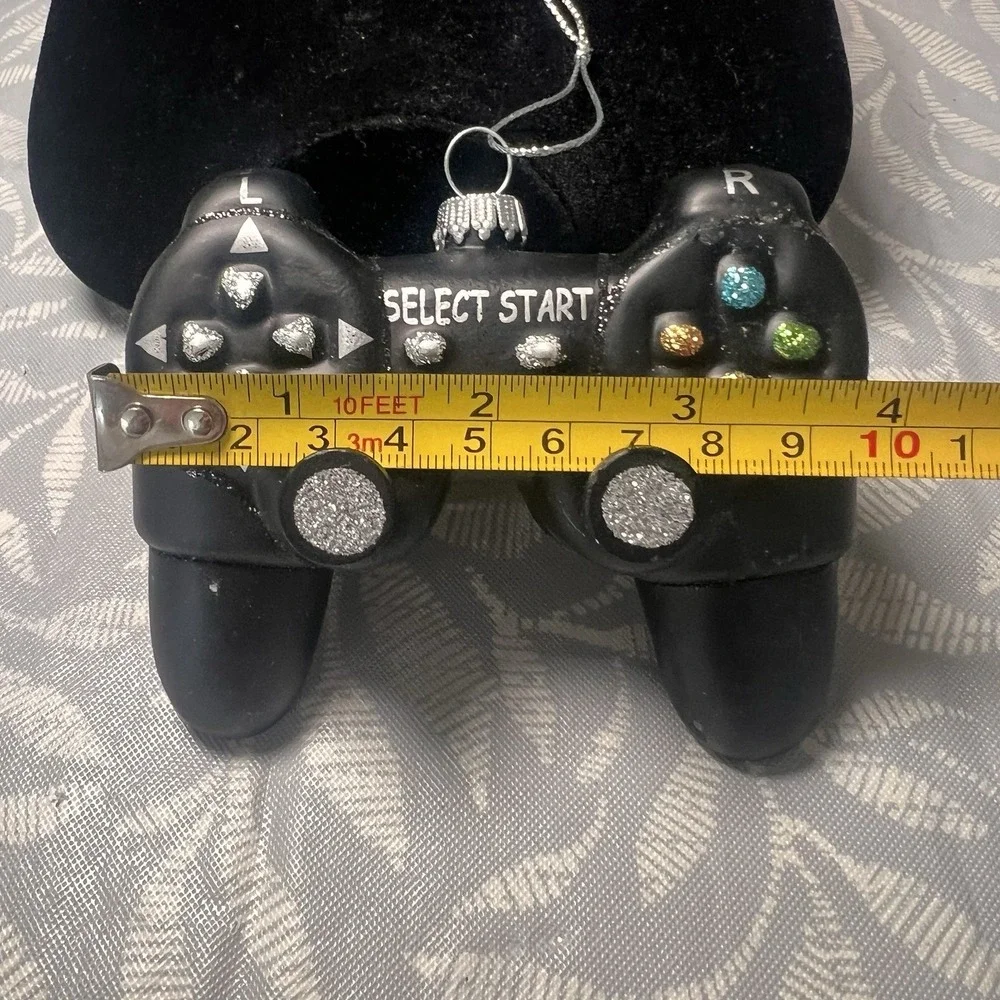 Robert Stanley Blown Glass Christmas Tree Video Game Controller Ornament‎ Black
